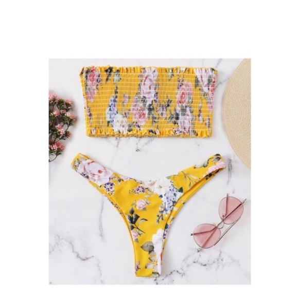 Other - Two-piece bandeau floral swimsuit